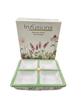 Avon Wellness Infusions Botanical Bloom Sampler Divided Serving Dish No Tea NIB